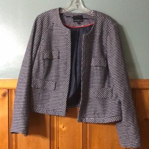 Cynthia Rowley navy and white blazer